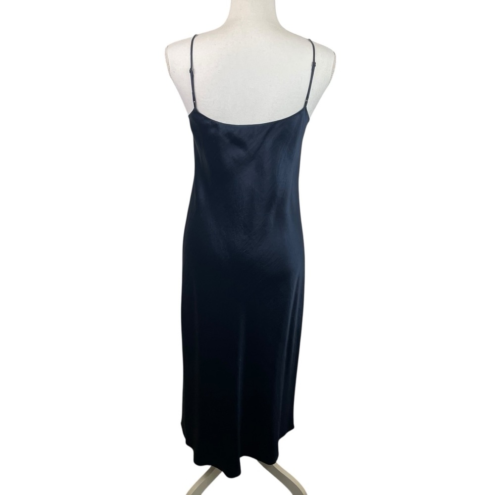 Vince | Navy Blue Satin Slip Midi Dress - Picture 7 of 11